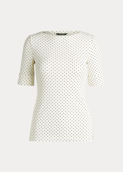 Women's Ralph Lauren Polka-Dot Cotton-Blend Tops | 980471GLS